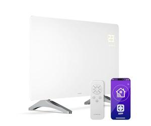 Klarstein Infrared Panel Heater 480W - Wall Mounted or Freestanding, Smart App & Voice Control, Glass Design, Thermostat, Timer, Child Lock, IP43, for 9 m² Rooms, White