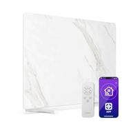 Klarstein Infrared Panel Heater 600W - Wall Mounted or Freestanding, Smart App & Remote Control, Marble Design, Thermostat, Timer, Child Lock, IP43, for Rooms up to 12 m², White