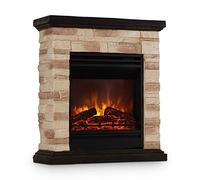 Klarstein Kaprun - Electric Fireplace, Electric Fire place, Electric Fireplace, 1800 W, Flame Effect, Stone Decor, Polystone, Remote, electric fire, Black-Brown