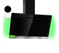 Klarstein Kitchen Cooker Hood, Angled Cooker Hoods 90cm, Extractor Fan for Kitchens w/RGB LED Lights, Carbon Cooker Hood Filter, 563m³/h Airflow Cooker Hoods, Angled Extractor Fan Kitchen Hood