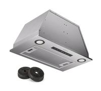 Klarstein Kitchen Cooker Hood 52cm, Extractor Fan for Kitchen w/LED Lights, Grease Filters, 439m³/h Airflow Cooker Hoods, Timer & Touch Controls, Built In Wall Mount Stainless Steel