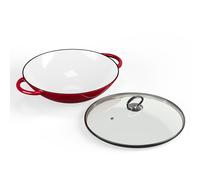 Klarstein Jersey wok cast iron enamelled round two handles lid oven-safe for all types of stoves