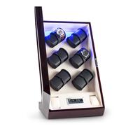 KLARSTEIN WATCH WINDER LOCKABLE 12 WATCHES SHOP SECURE BLUE LED LIGHT LEATHER