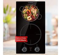 Klarstein Kochheld 2900 Watt Built-in Induction Hob Rotary, Cable Length: 120 cm, 3-Pole Connection, 9 Levels, Automatic Shutdown, Glass, Black, 2900 Watt
