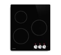 Klarstein Kochheld Induction Hob - 3-Zone Electric Induction Cooker, 5700W Boost, Rotary Knob Control, Residual Heat Indicator, Overheat Protection, Ceramic Glass, 45cm Built-In Cooktop, Black