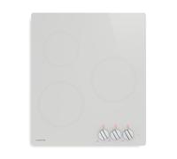 Klarstein Kochheld Induction Hob - 3-Zone Electric Induction Cooker, 5700W Boost, Rotary Knob Control, Residual Heat Indicator, Overheat Protection, Ceramic Glass, 45cm Built-In Cooktop, White