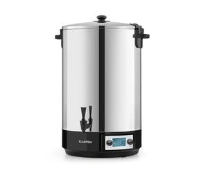 Klarstein KonfiStar 50 Digital Automatic Preserving Cooker - Hot Drinks Dispenser, Volume: 50 litres, 2500 watts, 30-100 ° C, Timer, Warming Function, Lid with Closure, Polished Stainless Steel