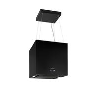Klarstein Kronleuchter Island Hood - Island Cooker, Kitchen Extractor Fan, Ceiling Hood with LED Touch Display, 3 Power Levels, 45 cm, Black