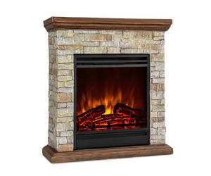 Klarstein Lienz 1800W 60cm Electric Fire with Surround Light Brown