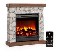 Lienz Electric Fireplace 1800W Stone Decor Polystone Remote Control