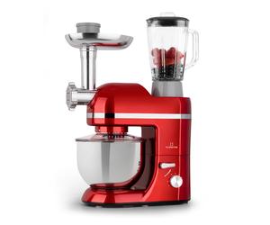 Klarstein Lucia 1800W 5L Stand Mixer with Meat Grinder Red/Silver