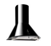 Klarstein Lumio Neo - Retro Cooker Hood, Wall-Mounted Extractor Hood, 60 cm, Energy Class A, Exhaust/Recirculation, 3 Power Levels, max. 615 m3/h Extraction, Stainless Steel, Black