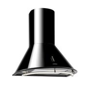 Klarstein Lumio Neo - Retro Cooker Hood, Wall-Mounted Extractor Hood, 60 cm, Energy Class A, Exhaust/Recirculation, 3 Power Levels, max. 615 m3/h Extraction, Stainless Steel, Black