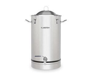 Klarstein Maischfest Fermenting Kettle - 30 Litre, Fermentation Tube, No Reaction with The Brewing, No Taste Changes, Pressure Equalization, Drain Tap, 304 Stainless Steel, Silver