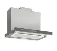 Klarstein Mariana Neo 60 Cooker Extractor Hood, 60 cm, EEC A, 640 m³ / h, Circulating Air & Exhaust Air, LC Display, Timer, Touch Panel, LED, Flat Screen, Telescopic, Substructure, Glass Front, Black