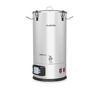 Klarstein Mash-Proof Boiler - Mash Kettle, Beer Brewing Plant, 2 Stages: 1500/3000 W, 5-Piece Set, Filter Bucket, Cooling Coil, LCD Display, Drain, Silver, 35 litres