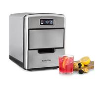 Klarstein Metropolitan Ice Maker, Ice Maker, 12kg/24h, 180W, 3 Sizes of Ice Cubes, Refrigerant R600a, 2.15L Water Tank, Shovel, Stainless Steel, Silver