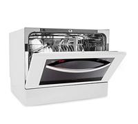 Klarstein Mini Dishwasher for 6 Place Settings, Quiet UV Countertop Dishwasher with 7 Programmes, Compact Tabletop for Home Office Camping, Built-In Water Tank & Connection