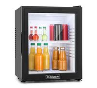 KLARSTEIN Mini Fridge for Bedrooms, Food, Drinks, Beer & Skincare Fridge Cooler, Glass Door Drinks Fridges, 32L Table Top Fridge, Adjustable Shelves, Quiet & Small Fridges For Home, Office, & Camping