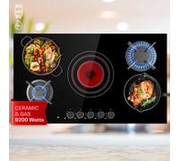 Klarstein Multichef 60cm Dual Fuel Hob 5 cooking zones Black