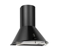 Klarstein Noir Retro CookerHood - Extractor Hood, 430 m³/h Extraction Rate, Circulating Air and Exhaust Air Operation Possible, Suitable for Wall Mounting, Two Framed LED Lamps, Matte Black