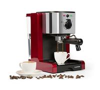Klarstein Passionata Espresso Machine, 1.25 L, Colander, Coffee Maker with Automatic Pressure Evacuation, with Milk Foam Nozzle for Cappuccino Preparation, 15 Bar, Red