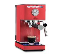KLARSTEIN Pausa espresso maker, portafilter machine with 1350 watts, espresso maker 7-9 bar pressure, portafilter with water tank: 1.4 litres stainless steel, red