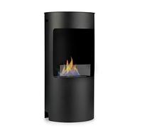 Klarstein Phantasma Niro - Ethanol Fireplace, Standing Fireplace, Safety Burner with 1.5 L, 3.5 Hours Burning Time, Room Size: 25-30 m², Extinguishing Aid, Odourless, Safety Glass, Colour: Black