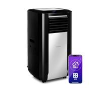 Klarstein Portable Air Conditioner Unit, 5-in-1 Mini Air Conditioning Unit for Home, Cooling, Antibacterial Purifier & Odour Removal, Smart Aircon, Night Mode, Dehumidifier, 15000 BTU AC Black