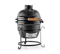 Klarstein Prince-Sized Kamado Grill Ceramic Grill Oven BBQ for Grilling Slow Cooking Smoking Baking (11" Smoker, 50-425 C Temperatures, 2cm Thick Ceramic Wall for Heat Storage) Black