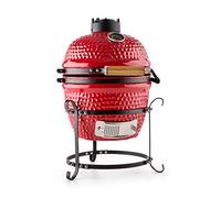Klarstein Prince-Sized Kamado Grill Ceramic Grill Oven BBQ for Grilling Slow Cooking Smoking Baking (11" Smoker, 50-425 C Temperatures, 2cm Thick Ceramic Wall for Heat Storage) Red