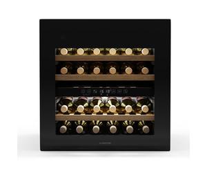 Klarstein Rhone 36 Duo Wine Fridge - 36 Bottle Capacity, Dual Zone, 5-22°C, Push-to-Open UV Door, LED Control & Lighting, Quiet 41 dB, White Wine Cooler
