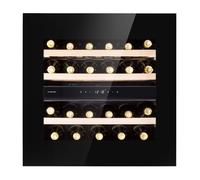 Klarstein Rhone 60cm 25 Bottles Built-In Dual Zone Wine Fridge Black