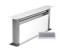 Klarstein Royal Flush Eco 75 Downdraft Cooker Hood Energy Efficient, 714 m³/h Air Flow, Quiet 52 dB, Touch Control, LED Lighting, Stainless Steel & Glass, White