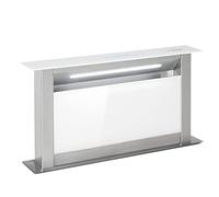 Klarstein Royal Flush Eco cooker hood 60cm - retractable extractor hood, 604 m³/h, Touch-To-Slide, LED lighting, energy efficiency stainless steel & glass, recirculation & exhaust air
