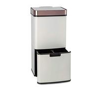 KLARSTEIN Royal Trash Sensor Bin, 72 L Capacity in 4 Compartments, Residual & Recycling Waste: 43 & 2 x 12.5 L, Bio Bin with Lid: 4 L, Automatic Opening and Closing, Rose Gold