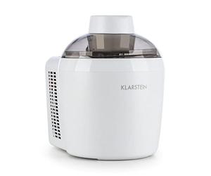 Klarstein Schneeflöckchen Ice Cream Maker - Ice Cream Machine, Thermoelectric Cooling System, 700 ml, Whisper Quiet, Versatile, Without Pre-Cooling, Thermo Container, White