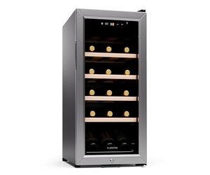 KLARSTEIN Shiraz Free-standing Wine Cooler Drinks Fridge, Single Zone Wine Fridges, Prosecco & Beer Bottles, Touch Pad, Indoor/Outdoor Bar Fridge & Cooler for Garden, 5-18°C, 18 Bottles