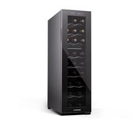 KLARSTEIN Shiraz Wine Cooler Black - 24 Bottles, 2 Zones | Freestanding Wine Fridge with Glass Door, Quiet, 5-18 °C, LED, Stainless Steel Frame, Slim