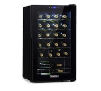 KLARSTEIN Shiraz Wine Cooler Black - 24 Bottles, 63 L, 1 Zone | Freestanding Wine Fridge with Glass Door, Quiet, 5-18 °C, LED, Stainless Steel Frame