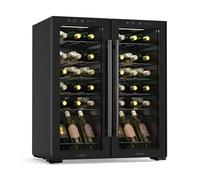 KLARSTEIN Shiraz Wine Cooler Black - 36 Bottles, 113 L, 2 Zones | Freestanding Wine Fridge with Glass Door, Quiet, 5-18 °C, LED, Stainless Steel Frame