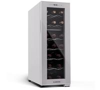 KLARSTEIN Shiraz Wine Cooler White - 18 Bottles, 2 Zones | Freestanding Wine Fridge with Glass Door, Quiet, 5-18 °C, LED, Stainless Steel Frame, Slim
