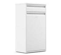 KLARSTEIN Single-Compartment Kitchen Bin 50L - Wall-Mounted Waste Bin with Drawer, Front-Opening Door, Stainless Steel, Easy Clean & Access, Includes Mounting Material, White