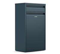 KLARSTEIN Single-Compartment Kitchen Bin 50L - Wall-Mounted Waste Bin with Drawer, Front-Opening Door, Stainless Steel, Easy Clean & Access, Includes Mounting Material, Anthracite