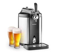 Klarstein Skal Beer Dispenser - Thermoelectic Beer Cooler, Beer Machine, Beer Pump, 5 Litre Kegs, Pressurised CO2 Cartridge System, LED Display, 6 Cooling Temperatres, Stainless Steel, Silver/Grey