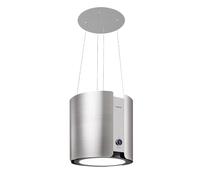 Klarstein Skyfall - Island Hood, Gesture Control, Dimensions: 45 x 42 cm (ØxW), Freely Hanging, Recirculation Mode/Exhaust Air, 3 Levels, 413 m³ / h, 200 W, LED Lighting, EEC C, Stainless Steel