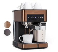 KLARSTEIN Small Electric Coffee Maker with Milk Frother, Coffee Makers, Espresso Coffee Machines, 20 Barista, Stainless Steel 1350 W for Ground Coffee, Barista Quality