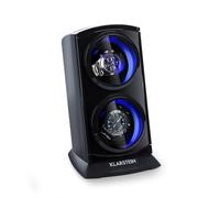 KLARSTEIN St. Gallen Watch Winder for Automatic Watches, Holds 2 Watches, Quiet Motor, LED Lighting, 3 Modes, 4 Rotation Programs, Black