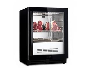 Klarstein Steakhouse Pro - Steak AGER Steak Maturing Cabinet, Free-Standing/Built-in, 1zone, Volume: 98litres, Cooling Temperature: 1-25 °C, Humidity: 60-85%, White LED Interior Lighting, Black