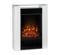 KLARSTEIN Studio 5 Electric Fire - Electric Fireplace, Electric Fire Place, Fan, Heater 900/1800 W, Weekly Timer, Flame Illusion, 5 Brightness Levels, 2 Levels, Modern Design - White